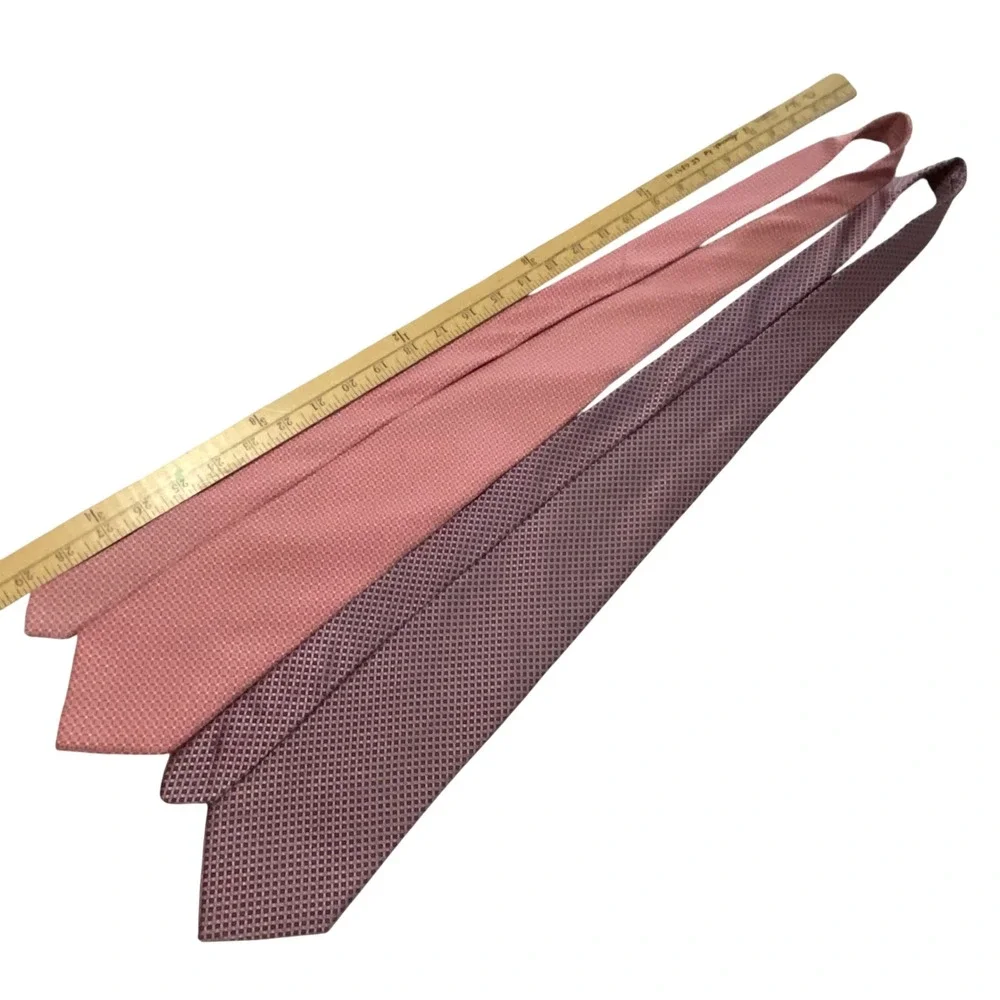 Brooks Brothers‎ 346 Mens Silk Necktie Lot 2 Pink Purple Geometric Pattern Ties
